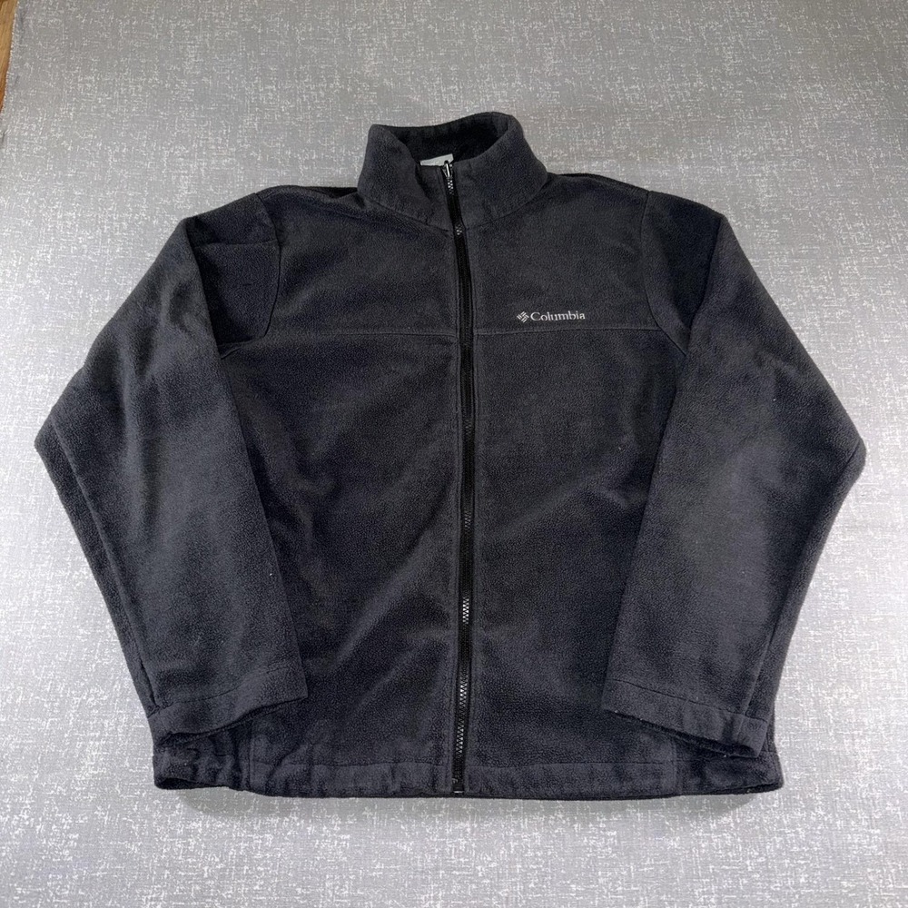 Columbia Jacket Mens Medium Gray Fleece Full Zip Interchange Outdoor Coat